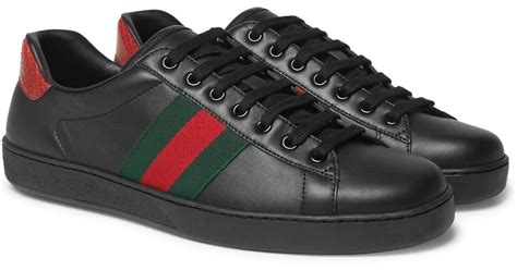 mens gucci ace sneakers black|men's Gucci ace sneakers sale.